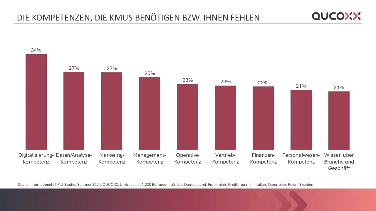 Grafik: die Kompetenzen, die KMU nach eigener Aussage fehlen