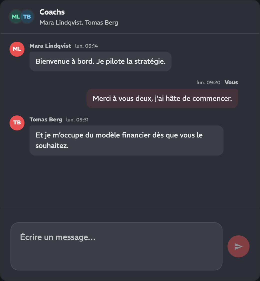 Un fil de discussion unique avec les personnes qui connaissent votre entreprise.