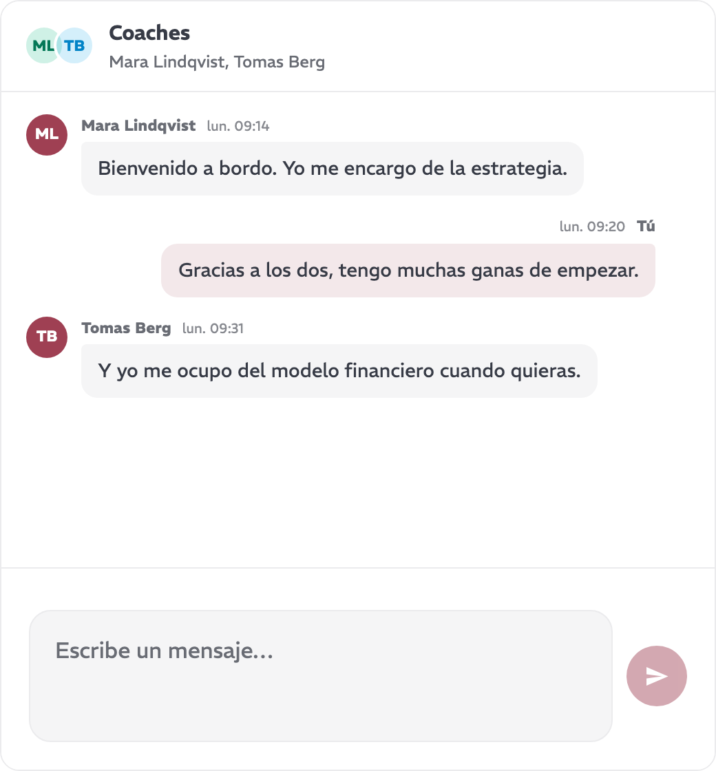 Un hilo común con la gente que conoce tu negocio.